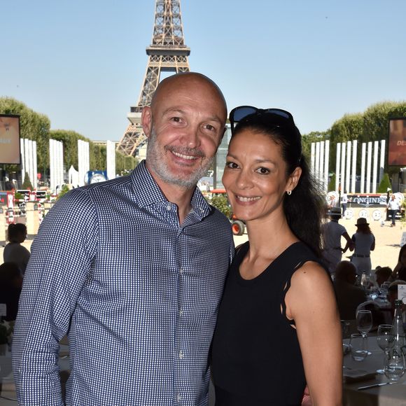 Exclusif - Frank Leboeuf et sa femme Chrislaure Nollet - People lors du Longines Paris Eiffel Jumping au Champ de Mars à Paris, le 6 juillet 2018. © Veeren/Borde/Bestimage