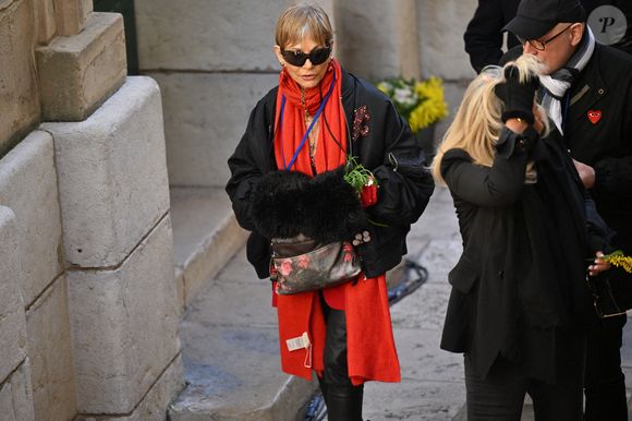Isabelle Morini-Bosc arrive à l'église Notre-Dame de l'Assomption, pour la cérémonie funéraire de l'actrice française Brigitte Bardot, à Saint-Tropez, dans le sud-est de la France, le 7 janvier 2026. L'actrice française Brigitte Bardot, symbole de la libération sexuelle dans les années 1950 et 1960, qui s'est réinventée en défenseuse des droits des animaux et a embrassé des opinions d'extrême droite, est décédée le 28 décembre 2025 à l'âge de 91 ans. Photo par Julien Reynaud/APS-Medias/ABACAPRESS.COM