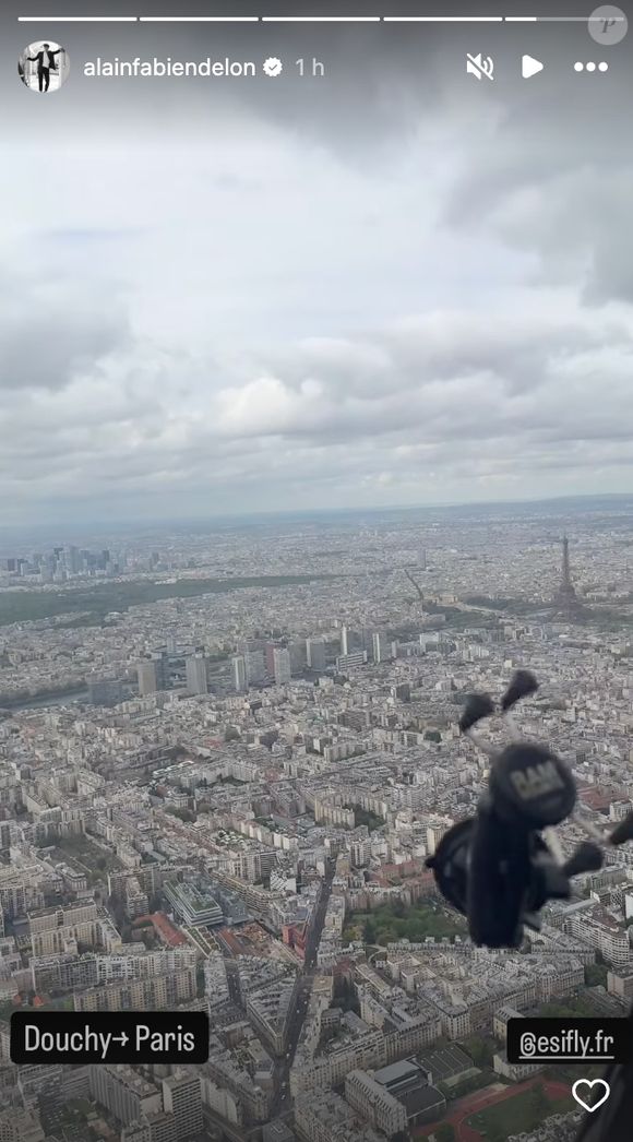 Alain-Fabien Delon immortalise sa virée en hélicoptère sur Instagram ce mardi 15 avril 2025 (Capture d'écran).
