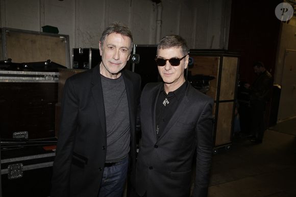 Alain Chamfort et Etienne Daho dans les Backstage de la 7eme Ceremonie de remise des Grands Prix Sacem aux Folies Bergere a Paris, France, le 30 Novembre 2015. Photo de Jerome Domine/ ABACAPRESS.COM