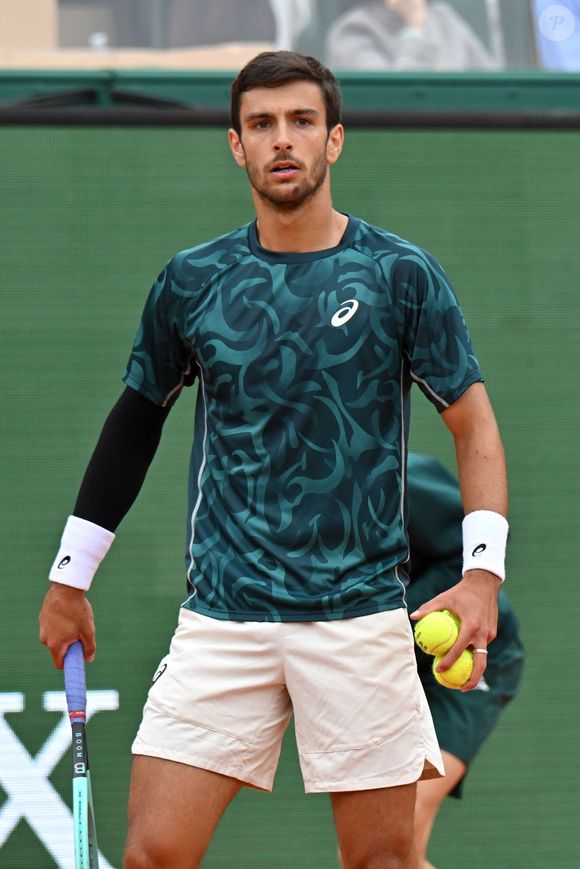 Lorenzo Musetti durant la finale de la 118e édition du Rolex Monte-Carlo Masters, au Monte-Carlo Country Club à Roquebrune Cap Martin, le 13 avril 2025.
L'espagnol Carlos Alcaraz a battu l'italien Lorenzo Musetti 3-6 / 6-1 / 6-0. © Bruno Bebert/Bestimage