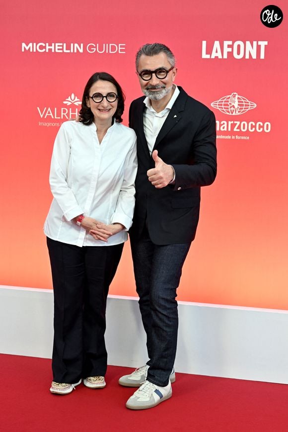 La chef Anne-Sophie Pic et son mari David Sinapian - Cérémonie des remises des Etoiles Michelin 2026 au Grimaldi Forum à Monaco le 16 mars 2026. 1 étoile, 7 nouveaux 2 étoiles et 1 nouveau 3 étoiles pour l'édition 2026 © Bruno Bebert/Bestimage