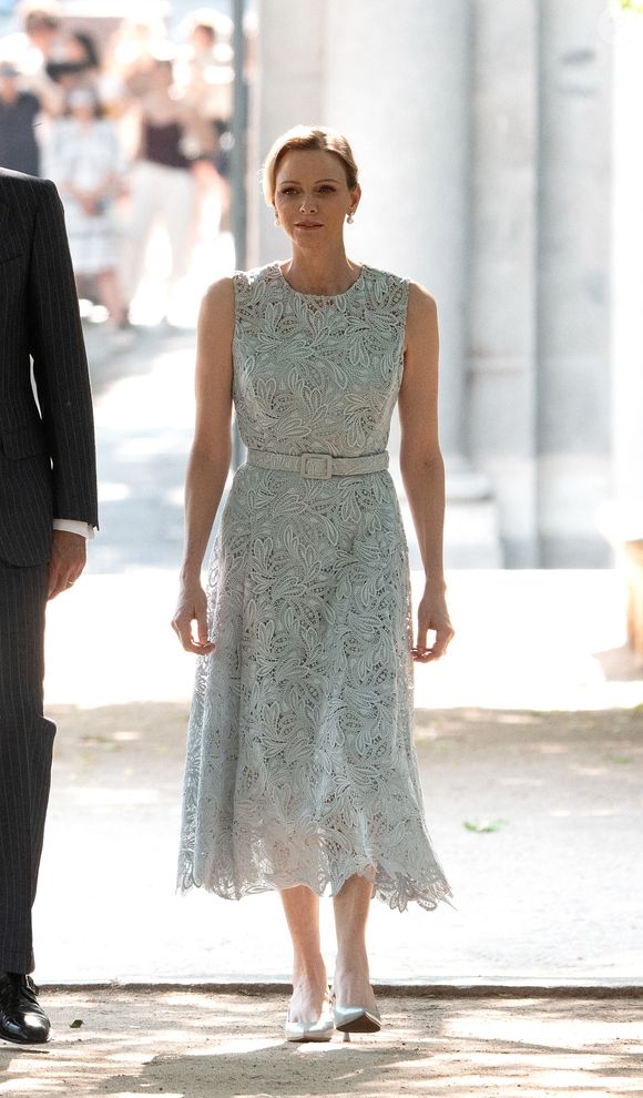 La princesse Charlène de Monaco lors du 150ème anniversaire de l'établissement des premières relations diplomatiques entre l'Espagne et Monaco au Jardin botanique royal à Madrid le 1er juin 2026. LALO YASKY / BESTIMAGE