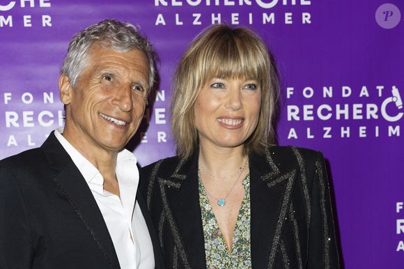 Nagui et sa femme Mélanie Page - Photocall du Gala de la Fondation Recherche Alzheimer placée sous le signe de l’émotion et du partage avec un concert unique sur le thème "2 générations chantent pour la 3ème" à l’Olympia à Paris le 17 mars 2025. © Olivier Borde - Bertrand Rindoff/Bestimage