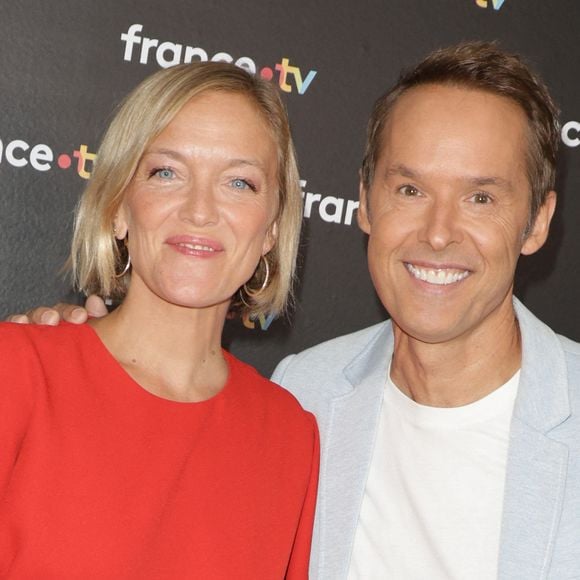 Maya Lauqué et Damien Thévenot au photocall de la conférence de presse de rentrée de France Télévisions à Paris, France, le 4 septembre 2024. © Coadic Guirec/Bestimage