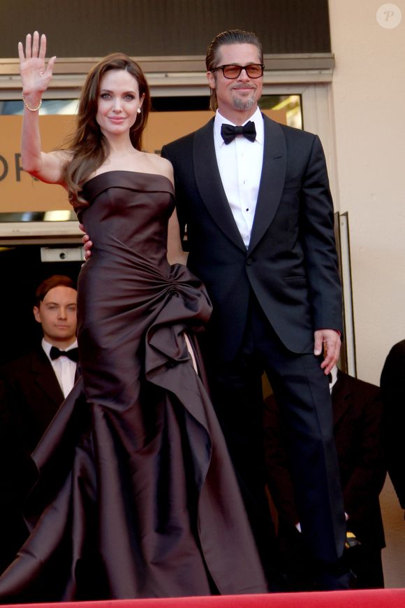 Angelina Jolie et Brad Pitt - 64e Festival de Cannes, montée des marches du film "Tree of life", le 29 mai 2014. © Guillaume Gaffiot/Bestimage