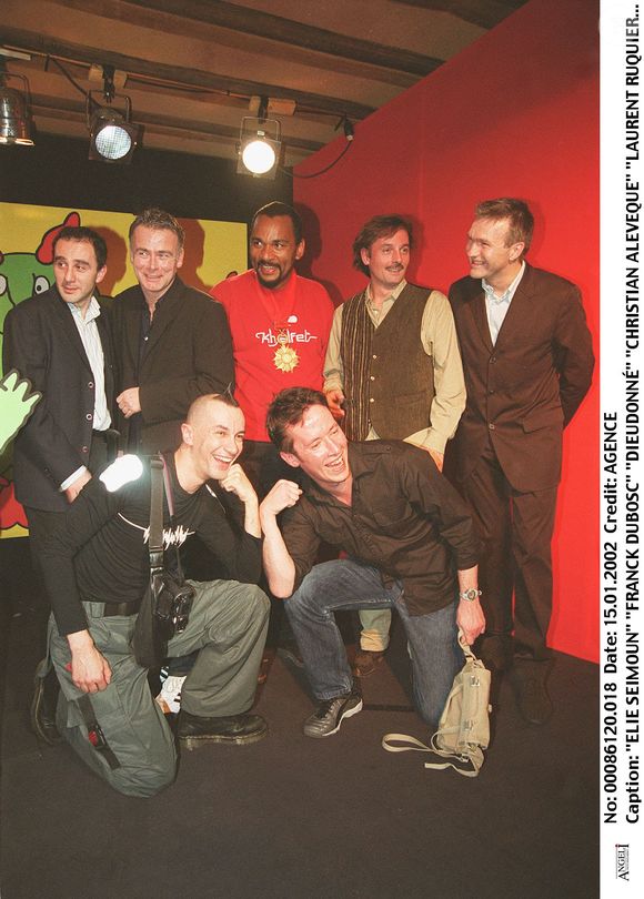 Elie Semoun, Franck Dubosc, Dieudonné, Laurent Ruquier, Arturo Brachetti, Jean-Luc Lemoine au 20 ans du Festival Juste pour rire. Photo par AGENCE / BESTIMAGE
