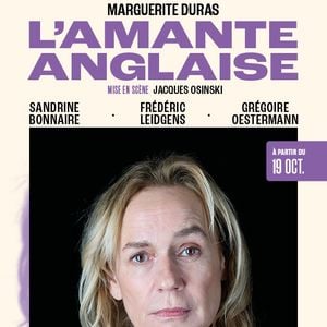 Dans "L'Amante Anglaise", une femme est interrogée suite à la disparition de son mari.

Affiche du spectacle "L'Amante Anglaise" au Théâtre de l'Atelier.