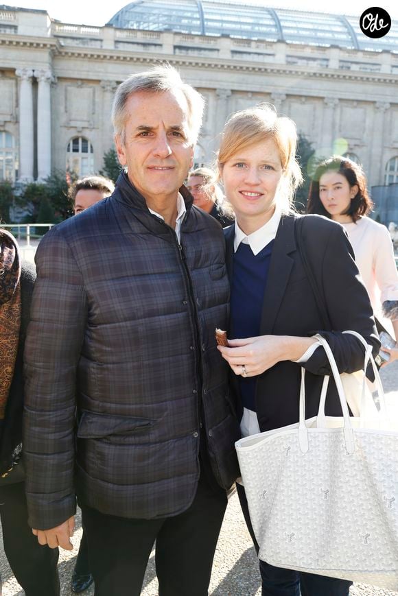 Bernard de la Villardière et sa fille Caroline - People au défilé de mode "Chloé", collection prêt-à-porter printemps-été 2016, à Paris. Le 1er octobre 2015 Christophe Aubert via Bestimage