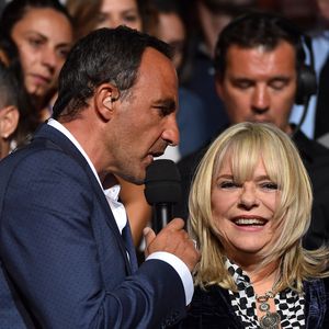 Exclusif - Nikos Aliagas et France Gall - Enregistrement de l'émission "La Chanson de l'Année, Fête de la Musique" dans les arènes de Nîmes, le 20 juin 2015, présentée par Nikos Aliagas pour la chaîne de télévision TF1.