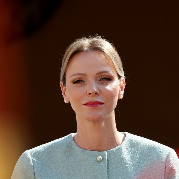 La princesse Charlène de Monaco lors de l'accueil du couple présidentiel français par le couple princier de Monaco au palais princier, le 7 juin 2025

Photo : Dominique Jacovides / Bestimage