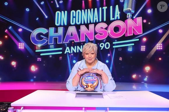 Exclusif - Laurence Boccolini, lors de l'enregistrement de l'émission On Connait La Chanson Années 90, présentée par L.Boccolini et diffusée le 19 mai 2026 sur W9, à Paris, France, le 8 avril 2026. © Jack Tribeca/Bestimage