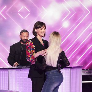 Exclusif - Cyril Hanouna, Polska et Géraldine Maillet sur le plateau de l’émission « TPMP » présentée par C.Hanouna et diffusée en direct sur C8, Paris, France, le 20 février 2025. © Jack Tribeca / Bestimage