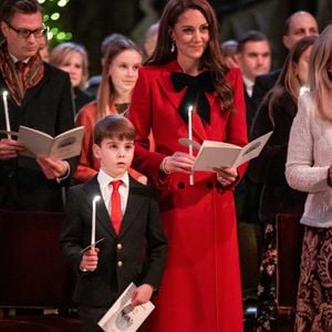 Le prince Louis et la princesse de Galles pendant la cérémonie de chants Together At Christmas à l'abbaye de Westminster à Londres. Vendredi 6 décembre 2024. Photo Aaron Chown/PA Wire/ABACAPRESS.COM