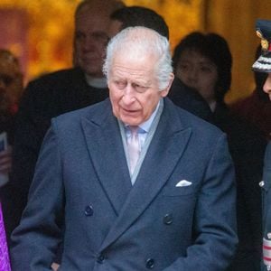 Le roi Charles III d'Angleterre, quitte l'église catholique de l'Immaculée Conception à Londres, le 17 décembre 2024. 
© Tayfun Salci / Zuma Press / Bestimage