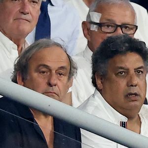 Michel Platini, Serge Blanco au Stade de France à Saint-Denis le 8 septembre 2023.  Photo par Dominique Jacovides/Bestimage