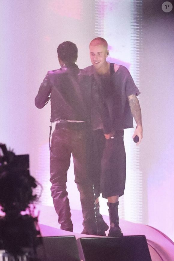 Justin Bieber le deuxième jour du premier week-end du 2026 Coachella Valley Music and Arts Festival à Indio, en Californie. Le 11 avril 2026. © Backgrid USA / Bestimage