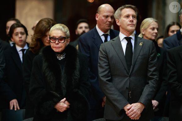 Eleonora Rajneri, Le prince Serge de Yougoslavie, La princesse Elena de Yougoslavie, Marina Ricolfi Doria, Le prince Emmanuel-Philibert de Savoie - La cérémonie funéraire de Victor Emmanuel de Savoie, fils du dernier roi d'Italie, en la cathédrale Saint-Jean-Baptiste de Turin, le 10 février 2024. SGP / BESTIMAGE