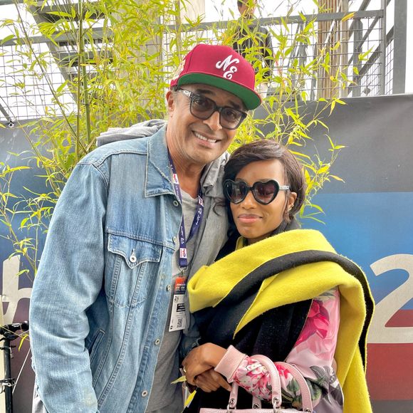 Yannick Noah et sa compagne Malika, enceinte, lors des "24H du Mans", le 15 juin 2024. © Fabien Faure/Bestimage