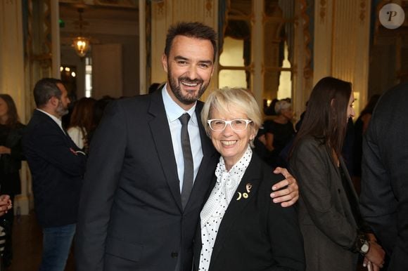 Cyril Lignac et Mercotte assistant à la cérémonie où Pierre Herme devient 'Commandeur des Arts et des Lettres' et David Sinapian devient 'Chevalier des Arts et des Lettres', à Paris. Photo by Jerome Domine/ABACAPRESS.COM