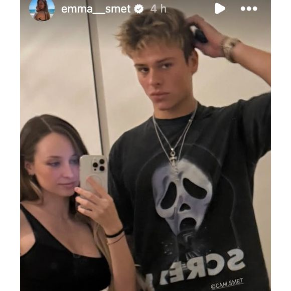 Emma Smet immortalisée sur Instagram aux côtés de son demi-frère Cameron Smet ce mardi 7 octobre 2025.