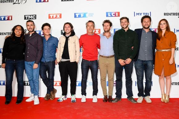 L'équipe de l'émission "Quotidien" : Salhia Brakhlia, Julien Bellver, Martin Weill, Etienne Carbonnier, Yann Barthès, Pablo Mira, Paul Larrouturou, Azzeddine Ahmed-Chaouch et Alison Wheeler - Soirée de rentrée 2019 de TF1 au Palais de Tokyo à Paris, le 9 septembre 2019. © Pierre Perusseau/Bestimage