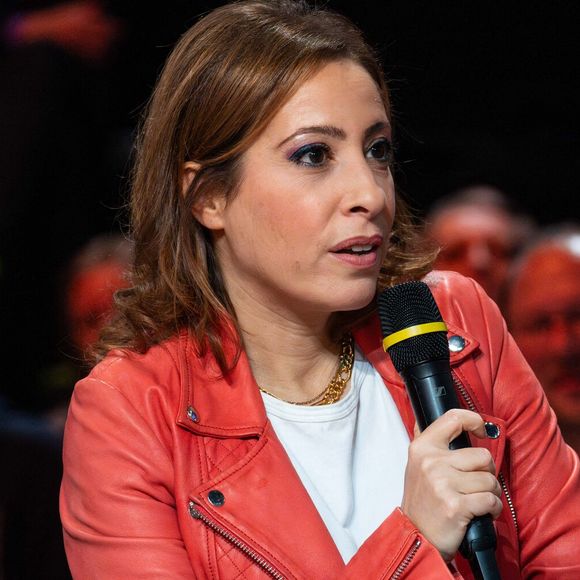 Lea Salame, journaliste française lors du Téléthon 2023, à Saint Denis, près de Paris, France, le 9 décembre 2023. Photo par Alexis Jumeau/ABACAPRESS.COM