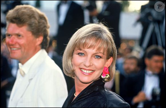 Archives - Evelyne Leclercq au Festival de Cannes en mai 1990 Angeli-Rindoff / Bestimage