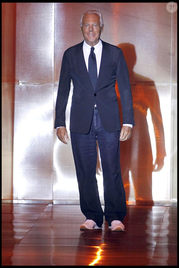 Giorgio Armani lors d'un défilé privé de haute couture en 2011. © Rindoff-Borde / Bestimage