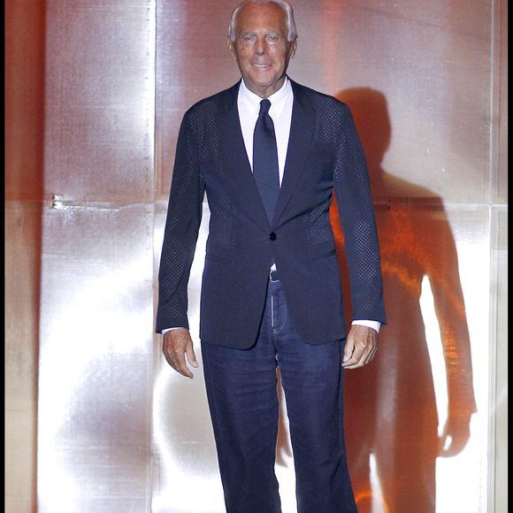 Giorgio Armani lors d'un défilé privé de haute couture en 2011. © Rindoff-Borde / Bestimage