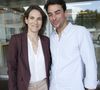 Exclusif - Julian Bugier et sa femme Claire Fournier - Déjeuner dans la loge de France Télévisions lors de la Finale Hommes des Internationaux de France de Tennis de Roland Garros 2024 - Jour 15 à Paris. Le 9 Juin 2024. 
© Bertrand Rindoff / Bestimage