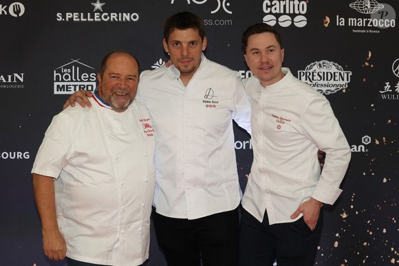 Gilles Goujon, Julien Ferré et Baptiste Renouard - Cérémonie du Guide Michelin France 2025 au Centre des Congrès Robert Shuman à Metz le 31 mars 2025. © Jean-Marc Lhomer/Bestimage