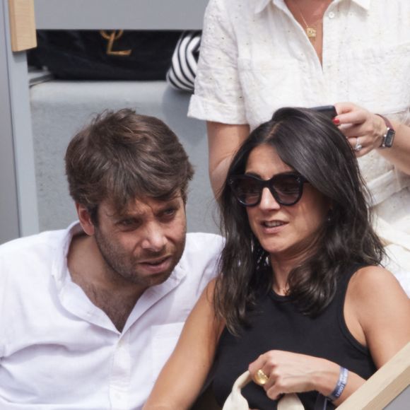 Agathe Lambret et Benjamin Duhamel - Célébrités dans les tribunes de la finale Dames des Internationaux de Tennis de Roland Garros à Paris le 8 juin 2024. © Jacovides-Moreau/Bestimage
