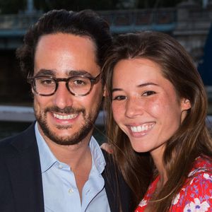 Thomas Hollande et sa future femme la journaliste Emilie Broussouloux lors du 6 eme Trophee de la Petanque Gastronomique au Paris Yacht Marina, 28 juin 2018 a Paris, France. Photo deNasser Berzane/ABACAPRESS.COM