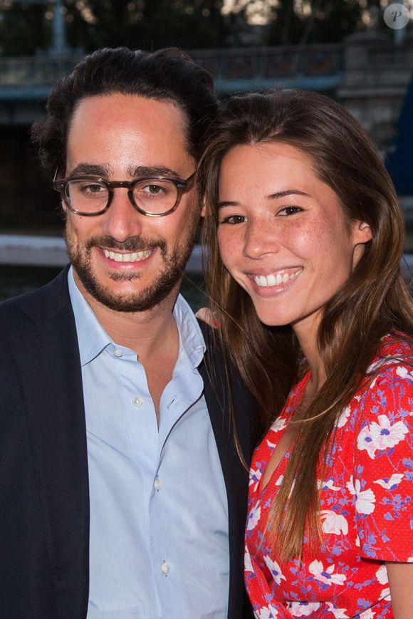 Thomas Hollande et sa future femme la journaliste Emilie Broussouloux lors du 6 eme Trophee de la Petanque Gastronomique au Paris Yacht Marina, 28 juin 2018 a Paris, France. Photo deNasser Berzane/ABACAPRESS.COM