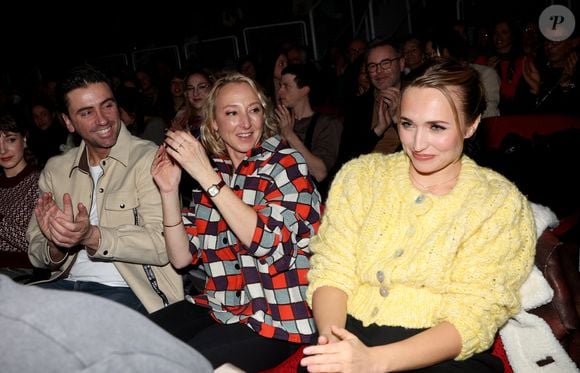 Audrey Lamy et son compagnon Thomas Sabatier, Chloé Jouannet - Projection du court-métrage "Allez ma Fille" réalisé par C.Jouannet lors du 27éme Festival International du Film de Comédie de l'Alpe d'Huez, le 17 janvier 2024. 
© Dominique Jacovides / Bestimage