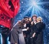 Exclusif - Ambre, Lucie Bernardoni, Marlene Schaff, Fanny Delaigue et Bastiaan (Bastiaan Van Leeuwen) pour les surprises de l'enregistrement de l'émission "La Boîte à secrets", présentée par F.Bollaert et diffusée le 30 octobre sur France 3, à Paris, France, le 15 septembre 2026. © Jack Tribeca/Bestimage