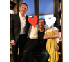 Elle leur a fait une belle déclaration 
Marc-Olivier Fogiel et François Roelents avec leurs filles Milla et Lily