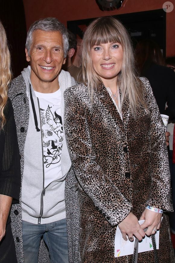 Exclusif - Nagui et sa femme Mélanie Page - Coulisses du XVème gala pour la Fondation Recherche Alzheimer à l'Olympia à Paris le 14 mars 2022.  © Bertrand Rindoff/Bestimage