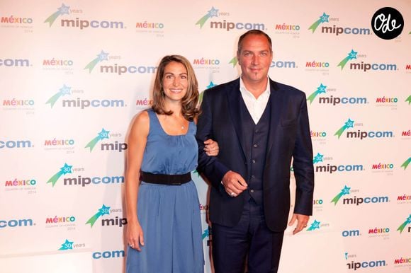 Sophie Beliveau et Messmer - Photocall lors de la soirée du Mipcom à l'hôtel Martinez à Cannes, le 13 octobre 2014. © JLPPA / Bestimage