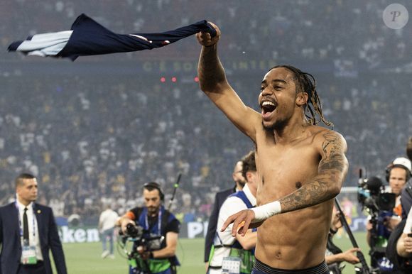 Bradley Barcola - Le PSG remporte la Ligue Des Champions 2025, pour la première fois de son histoire, face à l'Inter Milan (5-0) à l'Allianz Arena de Munich, le 31 mai 2025.
© Cyril Moreau/Bestimage