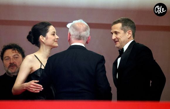 Thierry Frémaux, Marion Cotillard et Guillaume Canet - Descente des marches du film « Karma » lors du 79ème Festival International du Film de Cannes, le 15 mai 2026. © Jacovides-Moreau / Bestimage