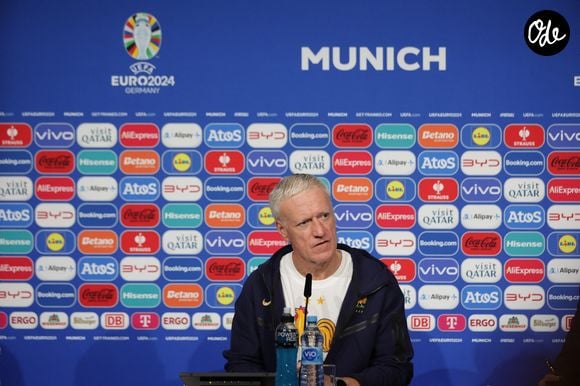 Deschamps Didier lors d'une conférence de presse pendant le Championnat d'Europe de football à l'Allianz Arena à Munich, Allemagne, le 8 juillet 2024. © Elyxandro Cegarra/Panoramic/Bestimage