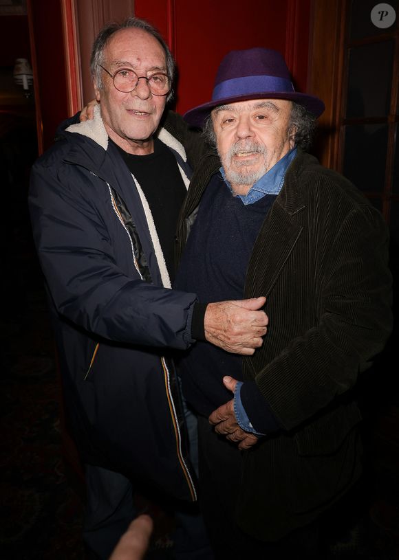 Jacques Rouveyrollis et Jean-Michel Ribes - Jacques Rouveyrollis à fêté ses 60 ans de Lumières au théâtre Edouard 7 à Paris le 14 décembre 2025. © Coadic Guirec / Bestimage