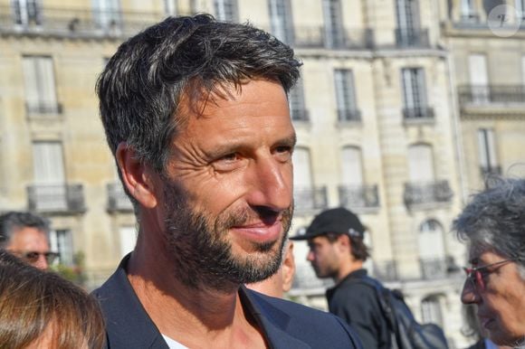 Tony Estanguet Célébration des JO Paris 2024 un an après dévoilement du projet du Monument des Championnes et des Champions samedi 26 juillet 2025 Pont Saint Louis Paris © Alexanfre Fay / Pixplanete / Bestimage