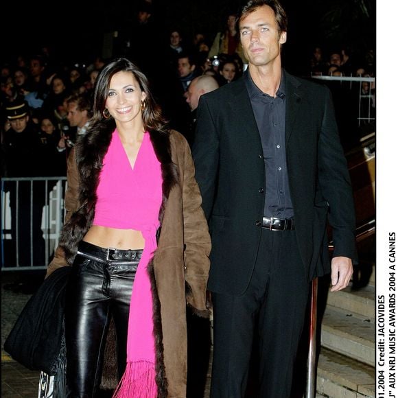 Adeline Blondieau aux NRJ Music Awards 2004 à Cannes féminin avec Sergio Temporelli 25 janvier 2004. Jacovides/ Bestimage.