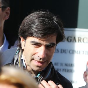 David Moreau, le frère de Patrick Bruel - Obsèques de Guy Béart dans le carré juif du cimetière de Garches. Le 21 septembre 2015. Agence / Bestimage