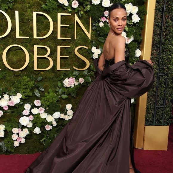 Zoe Saldana lors de la 82ème édition des Golden Globes au Beverly Hilton à Los Angeles, le 5 janvier 2024.