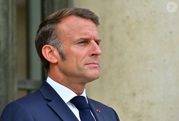 Le président Emmanuel Macron s’entretient avec le Président de la République du Sénégal au Palais de l'Elysée à Paris le 27 août 2025.
© Christian Liewig / Bestimage