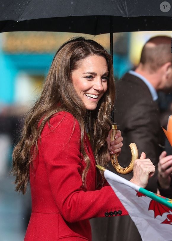 Le prince William, prince de Galles, et Catherine (Kate) Middleton, princesse de Galles lors de leur visite royale à Pontypridd, Royaume Uni, le 27 février 2025. 

© Backgrid UK/Bestimage